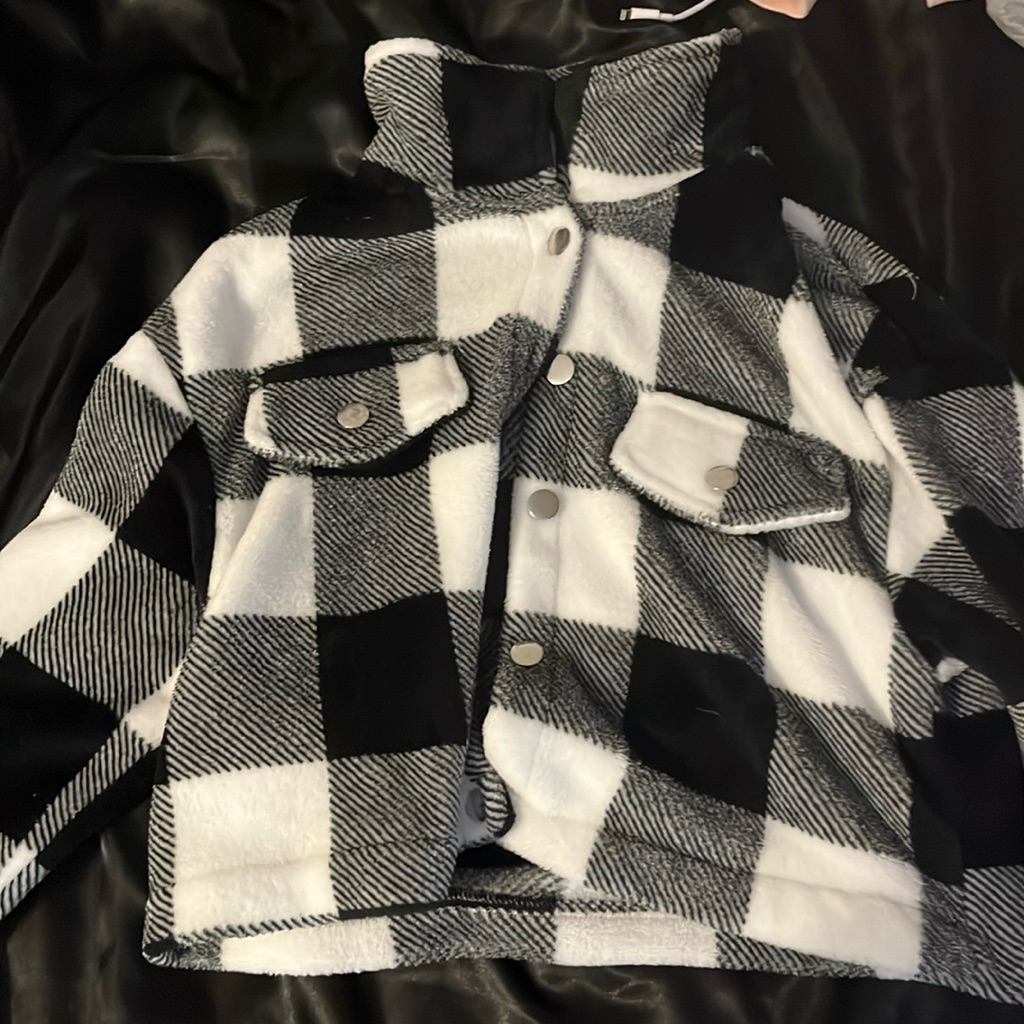 Black And White Checkered Shein Sweater